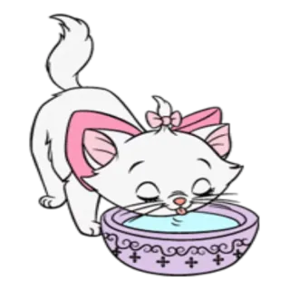 🍲 Marie The Aristocats Marie, Los Aristogatos, Disney, gato, gatito, lindo, dibujos animados telegram sticker