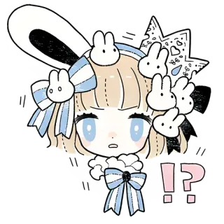 🤨 !?
 cartoon, bunny, character, cute, kawaii telegram sticker