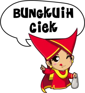 😁 Bungkuih ciek Kartun, Tradisional, Indonesia, Gadis, Budaya telegram sticker