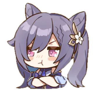 😤 Keqing Genshin Impact Anime, Videogame, Genshin Impact, Keqing, Chibi, Kattenoren telegram sticker
