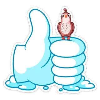 👍 thumbs up, bird, approval, like, positive, good telegram sticker