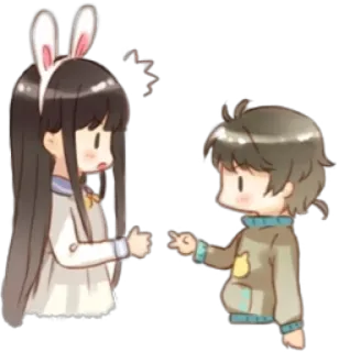✌ 卡通, 动漫, 石头剪刀布, 可爱, 女孩, 男孩 telegram sticker
