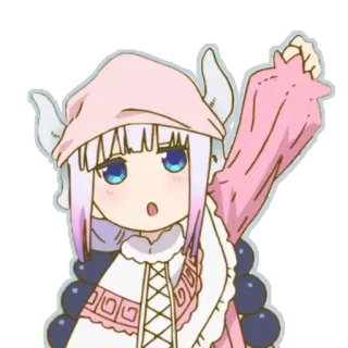 🙋‍♀️ Kanna Kamui Miss Kobayashi's Dragon Maid anime, dragon, kanna, chibi, cute, girl telegram sticker