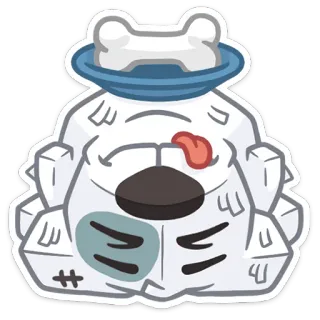 🦴 chien, os, animal, dessin animé, autocollant whatsapp sticker