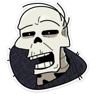 💀 scheletro, teschio, cartone animato, adesivo telegram sticker