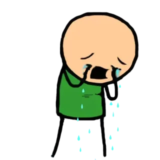 😭 weinen, traurig, Cartoon, Emotion, Tränen, Cyanide and Happiness Stil telegram sticker