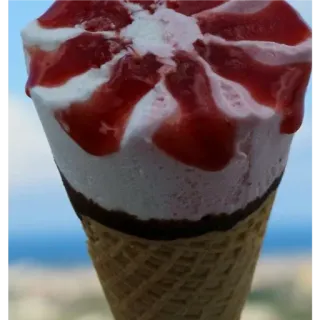 😋 ice cream, dessert, food, cone, strawberry, sweet telegram sticker