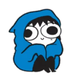 😊 Cartone animato, Carino, Felpa con cappuccio, Kawaii, Anime telegram sticker