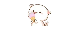 🍦 gatto, gelato, carino, kawaii, dolce whatsapp sticker