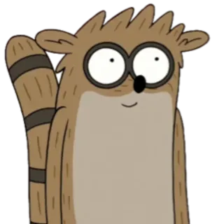 🙂 Rigby Regular Show Kreskówka, Zwierzę, Szop, Rigby, Zwyczajny Serial telegram sticker