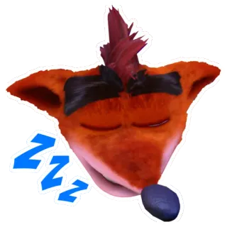 😴 Crash Bandicoot ZZZ sleeping, cartoon, animal, character, Crash Bandicoot, ZZZ whatsapp sticker