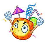 🥳 coquetel, bebida, desenho animado, festa, diversão whatsapp sticker