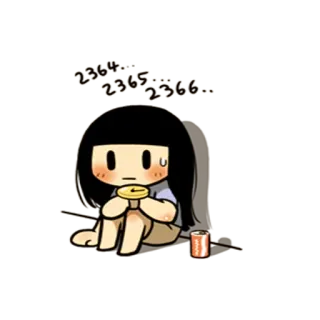 😑 2364...2365...2366... Bettler, Anime, Cartoon, Armut telegram sticker