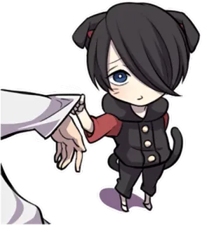 😞 Anime, Hund, Junge, Chibi, Kawaii, Cartoon telegram sticker
