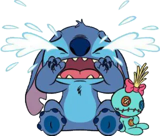 😭 Stitch สติทช์, ลีโล่ แอนด์ สติทช์, ดิสนีย์, การ์ตูน, น่ารัก, ร้องไห้ telegram sticker