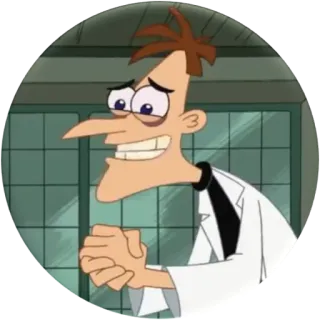 🙏 Dr. Heinz Doofenshmirtz Phineas and Ferb Cartone animato, Cattivo, Scienziato, Malvagio, Divertente whatsapp sticker