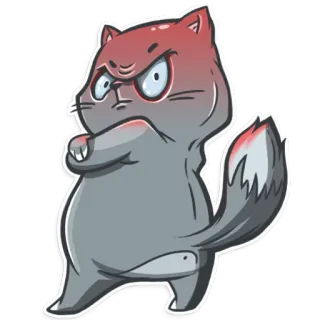 😡 gato, enojado, dibujos animados, felino, animal, pegatina telegram sticker