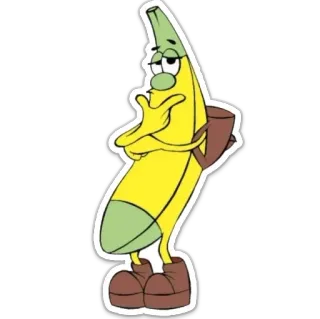 🤔 banan, kreskówka, śmieszne, owoc, postać telegram sticker