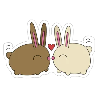 ❤ rabbit, bunny, love, cute, animals, heart whatsapp sticker
