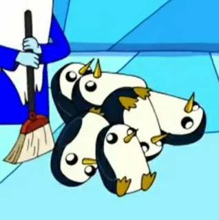 🧹 Gunther Adventure Time penguins, adventure time, cartoon, ice king, gunter telegram sticker