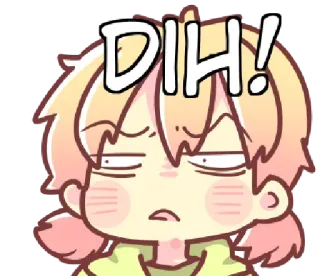 😒 DIH! marah, jijik, ekspresi, stiker, kartun, kesal whatsapp sticker