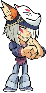 👊 personnage, masque, art, dessin animé, Brawlhalla whatsapp sticker