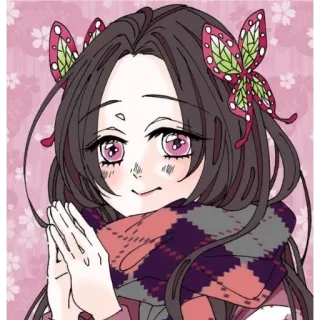 🙂 Kanao Tsuyuri Demon Slayer anime, demon slayer, kanao tsuyuri, manga, butterfly, kawaii telegram sticker
