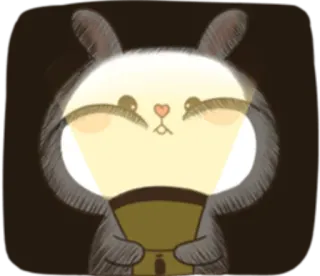 🔦 Hase, Tier, süß, Cartoon, kawaii, Figur, hell telegram sticker