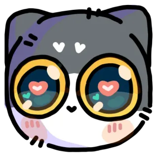 😻 кот, животное, милый, сердце, наклейка, глаза, мультфильм whatsapp sticker