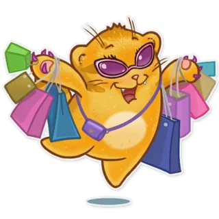 😃 lontra, compras, óculos de sol, bolsas, bolsa, feliz, fofo telegram sticker