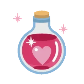 🤗 зелье, любовь, сердце, магия, фэнтези, бутылка, розовый whatsapp sticker