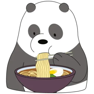 🍜 Panda We Bare Bears Panda, Ramen, Mie, Kartun, Makanan, We Bare Bears telegram sticker