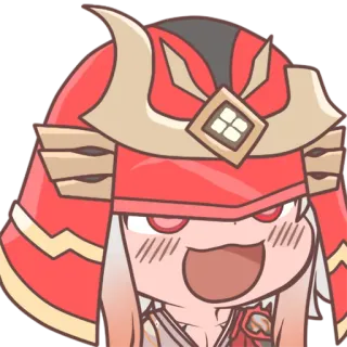 😀 Anime, Manga, Sticker, Lindo, Samurái, Casco telegram sticker