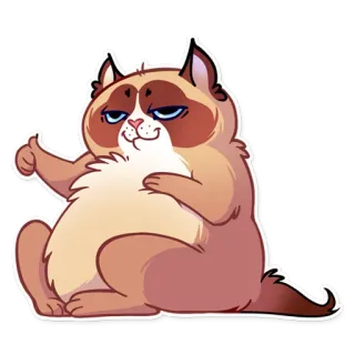 👍 Grumpy Cat gato rabugento, gato, meme, insatisfeito, azedo whatsapp sticker