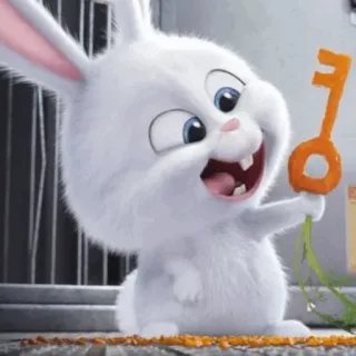 🧊 Snowball The Secret Life of Pets Snowball, rabbit, bunny, key, animated, The Secret Life of Pets, cute telegram sticker