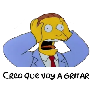 🤯 CREO QUE VOY A GRITAR i simpson, cartoni animati, stressato, nervoso, arrabbiato telegram sticker