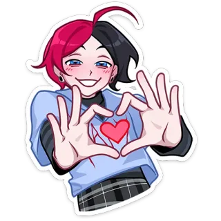 ❤️ cœur, amour, animé, dessin animé, mignon, autocollant, mains coeur telegram sticker