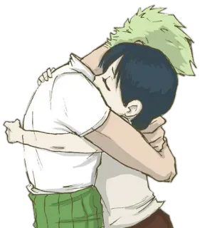 😍 hug, embrace, friendship, anime, manga, cartoon, affection telegram sticker