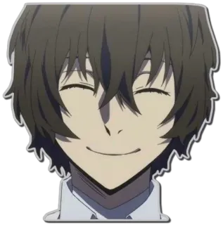😊 Osamu Dazai Bungou Stray Dogs Anime, Bungou Stray Dogs, Osamu Dazai, Dazai, Postać, Uśmiech, Kreskówka telegram sticker