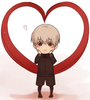 💗 Anime, Chibi, Süß, Kawaii, Herz, Cartoon whatsapp sticker