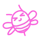 🐝 可爱, 蜜蜂, 粉色, 卡通, 飞行, 昆虫 whatsapp sticker