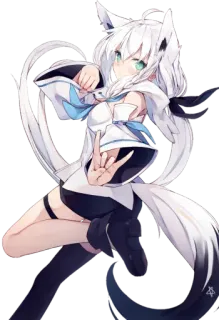 😆 Fubuki Shirakami Hololive anime, vtuber, hololive, fubuki shirakami, cute, fox girl whatsapp sticker