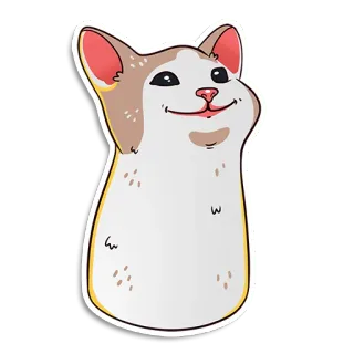 🙃 cat, meme, animal, popcat, happy whatsapp sticker