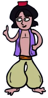 ☝️ Aladdin Мультфильм, Персонаж, Средний палец, Грубый, Оскорбительный telegram sticker