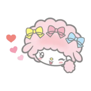 😜 милый, овца, каваий, мультфильм, животное whatsapp sticker