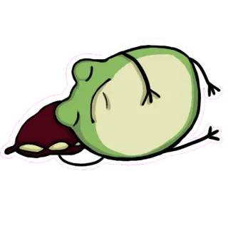 😴 กบ, นอนหลับ, การ์ตูน, สัตว์, น่ารัก telegram sticker