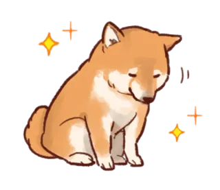 🙃 cane, shiba inu, carino, assonnato, brillantini, animale, animale domestico whatsapp sticker