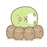😴 可爱, 卡哇伊, 绿色, 堆叠, 动物, 迷人 telegram sticker