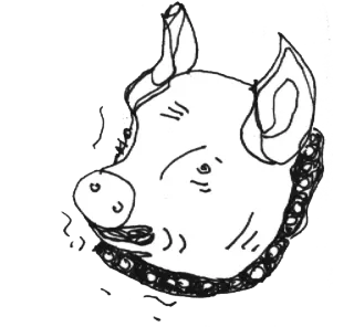 🐷 Schwein, Tier, Nutztier, Zeichnung, Skizze telegram sticker