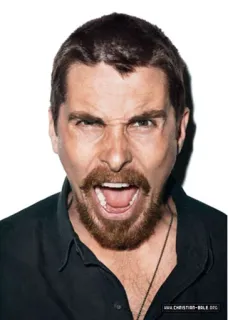 😡 Christian Bale WWW.CHRISTIAN-BALE.ORG คนดัง, นักแสดง, ผู้ชาย, ภาพเหมือน telegram sticker